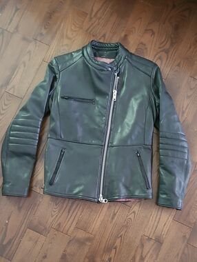 Leather Jacket Moto Vintage Y2K Black Quilted Women's Size Small
